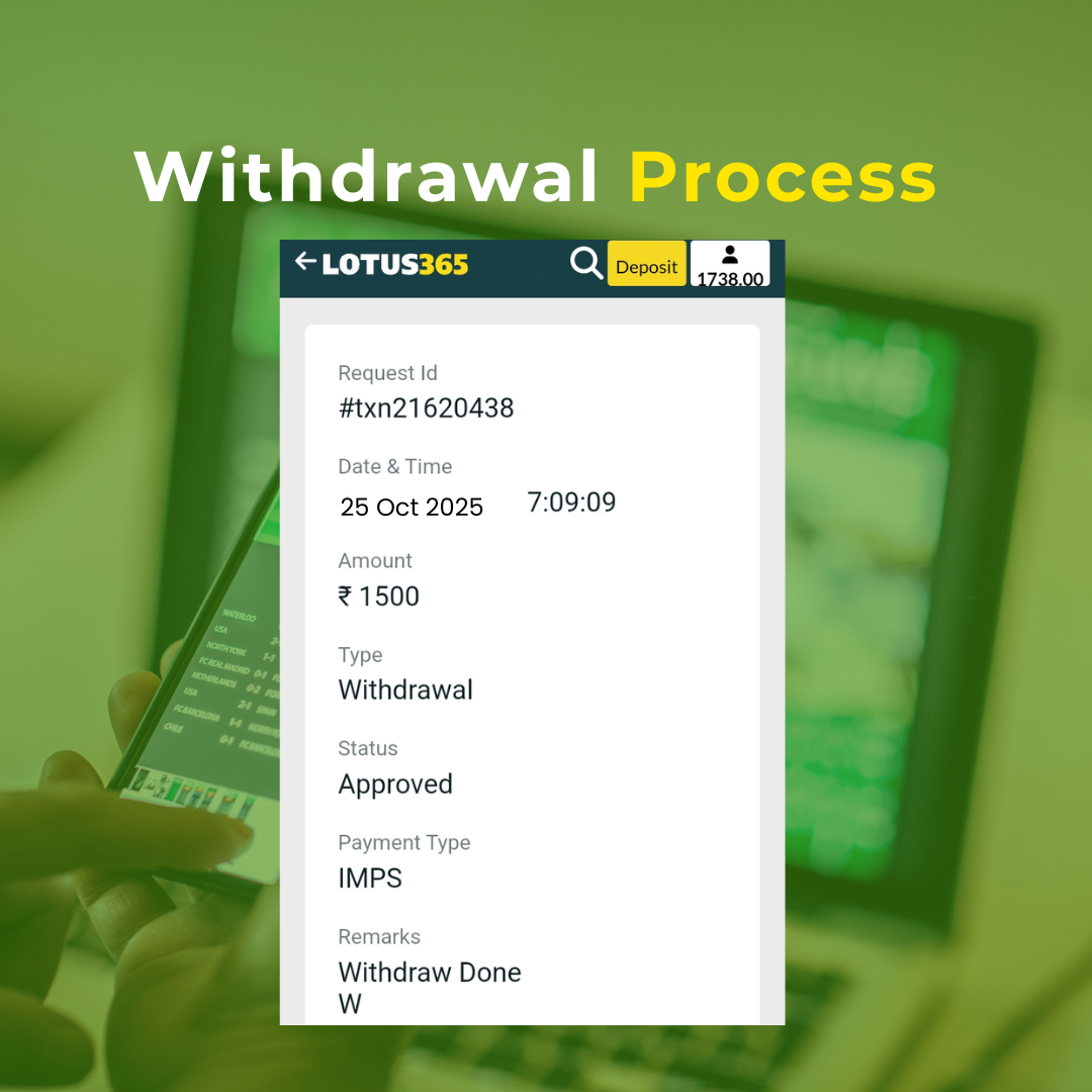 Lotus365 Withdrawal Tutorial