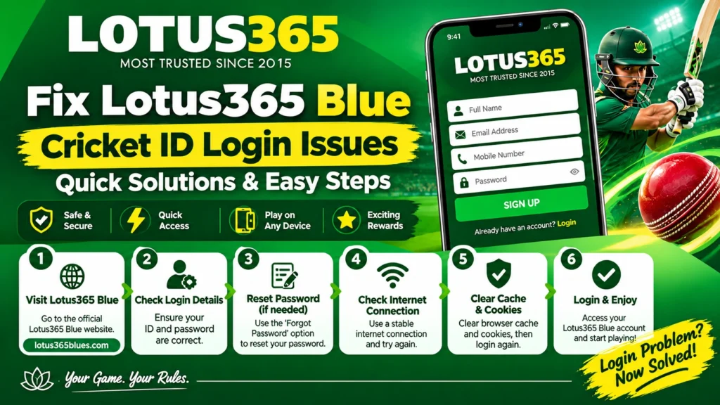 Fix Lotus365 Blue Cricket ID Login Issues